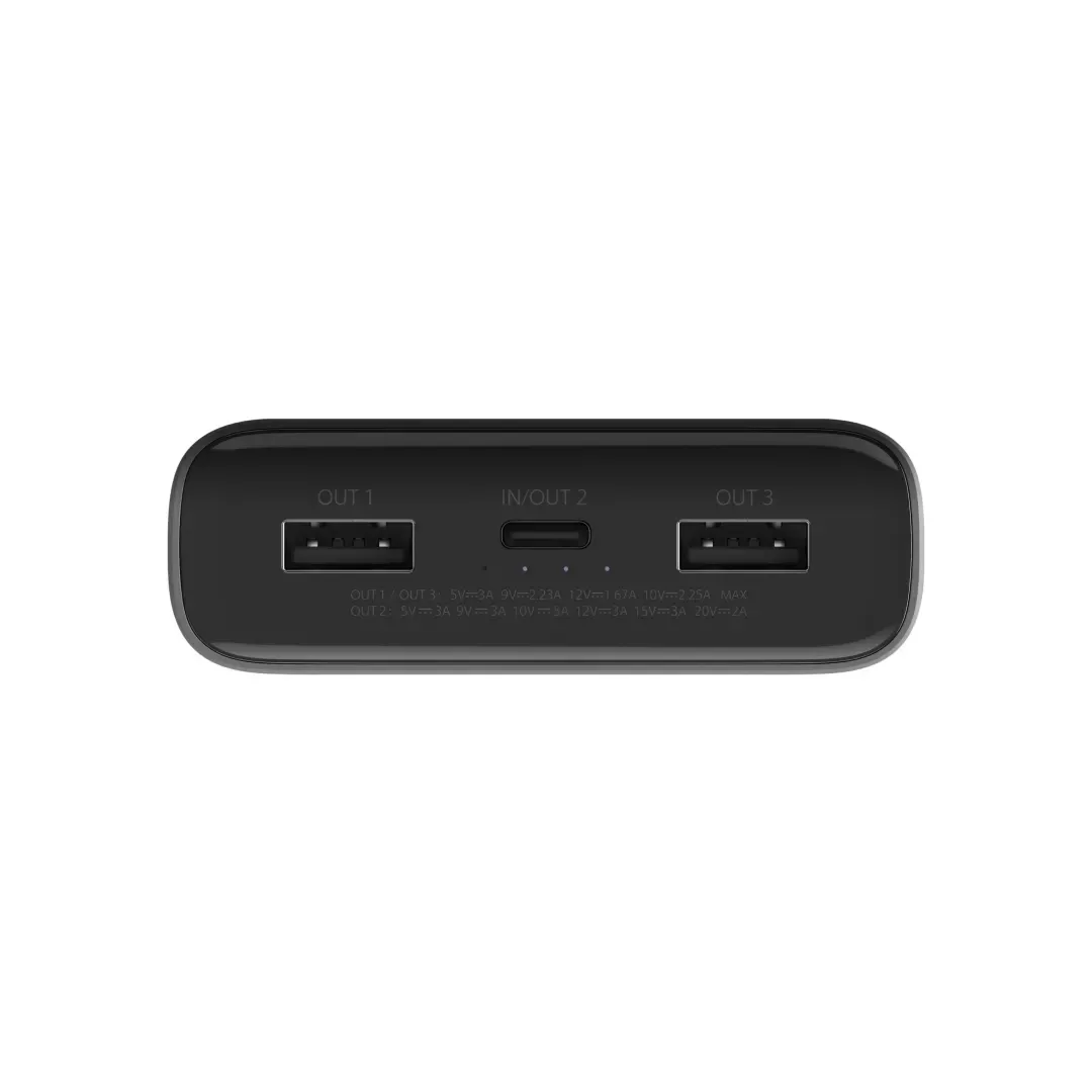 Prenosna baterija XIAOMI Mi 50W, 20000mAh, 2xUSB-A, 1xUSB-C, črna
