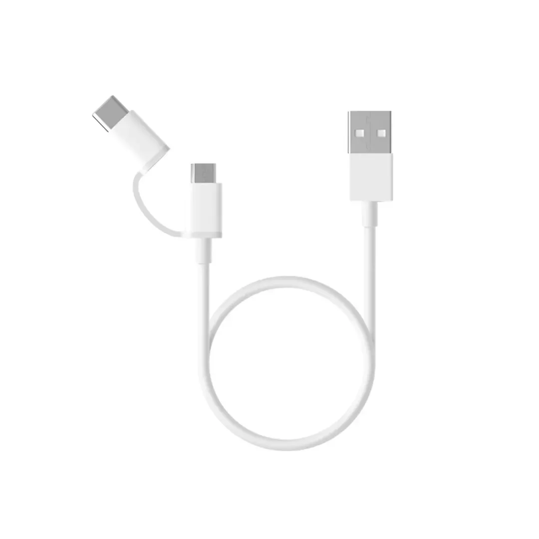 Kabel XIAOMI Mi 2U1 Micro USB/USB-C(m) na USB-A, 0.3m, bel