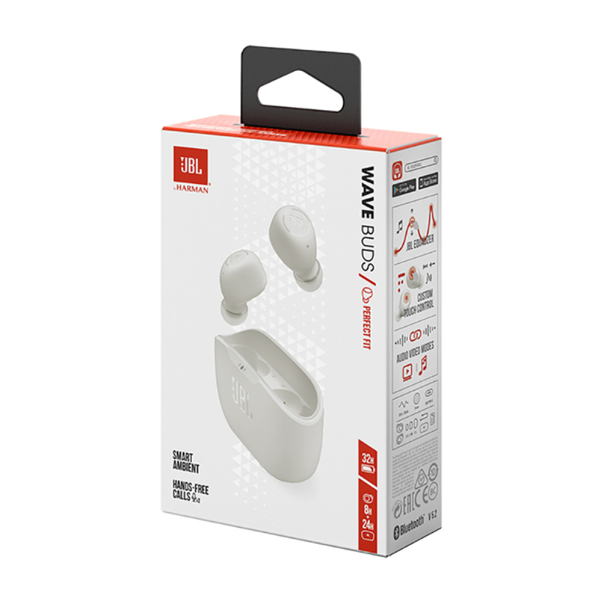 Bluetooth slušalke JBL Wave Buds, In-ear, bele (JBLWBUDSWHT)