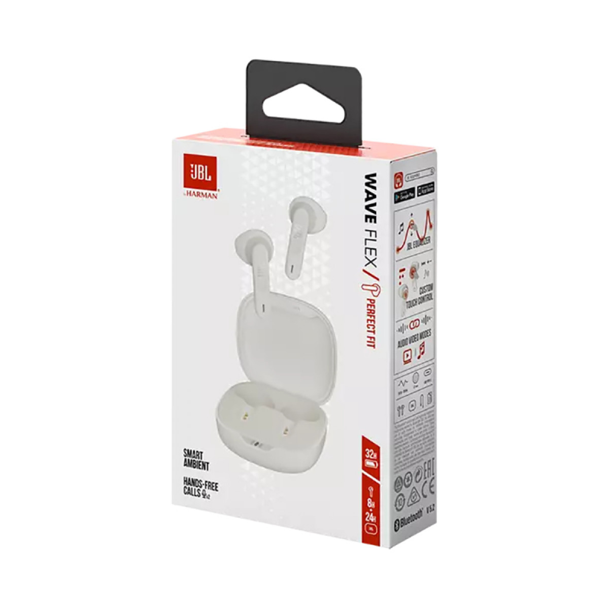 Bluetooth slušalke JBL Wave Flex, In-ear, bele (JBLWFLEXWHT)