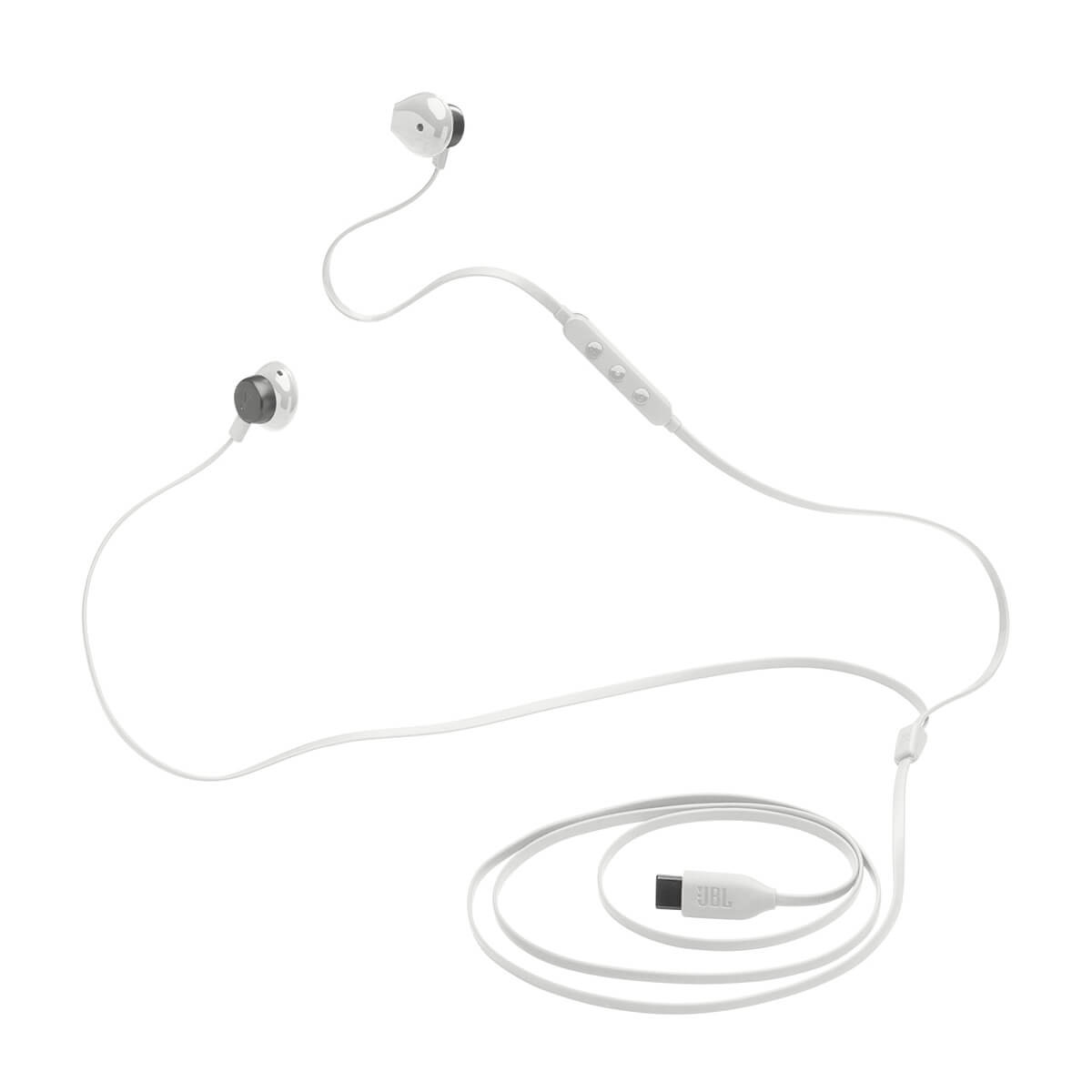Slušalke JBL Tune 305C, In-ear, mikrofon, USB-C, bele (JBLT305CWHT)