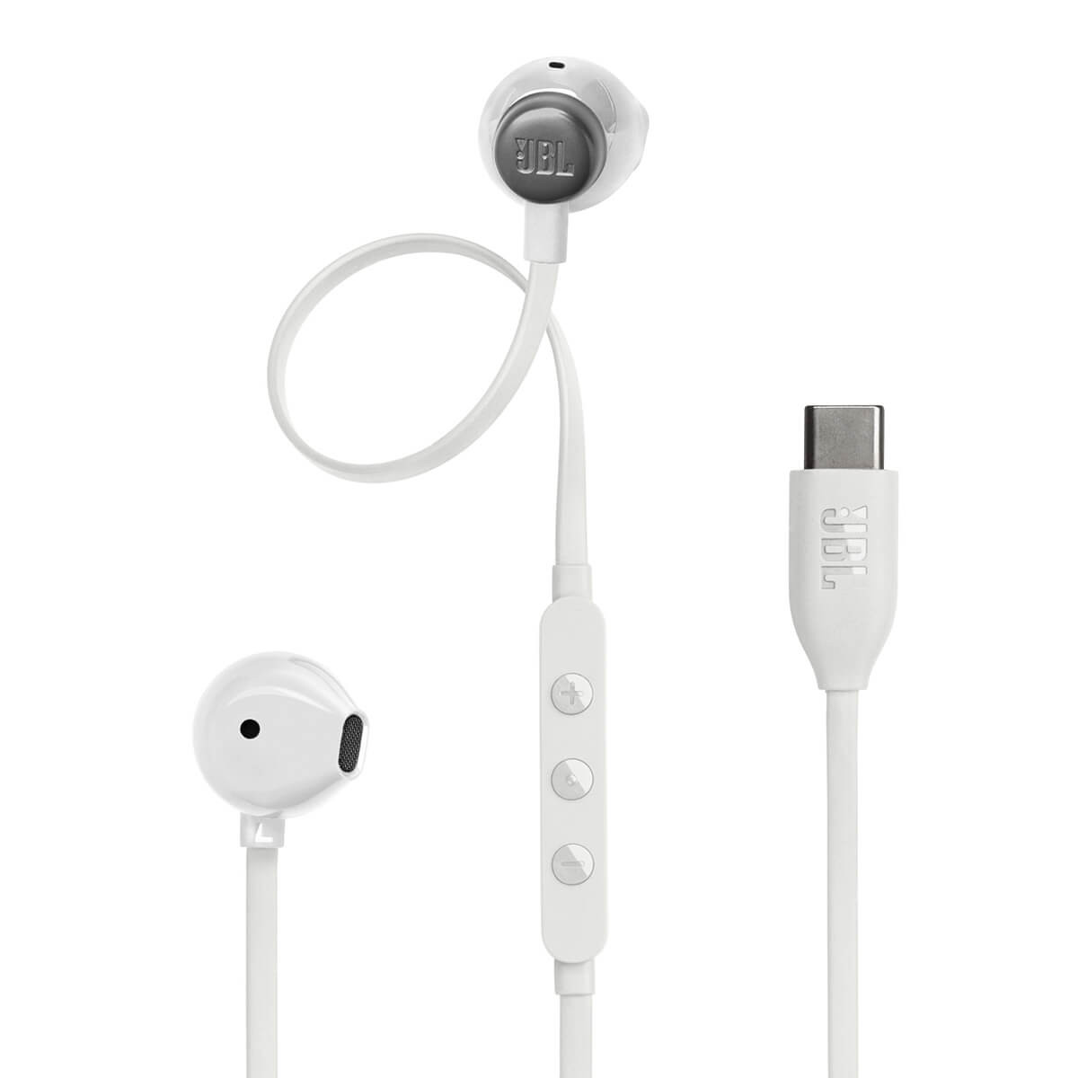 Slušalke JBL Tune 305C, In-ear, mikrofon, USB-C, bele (JBLT305CWHT)