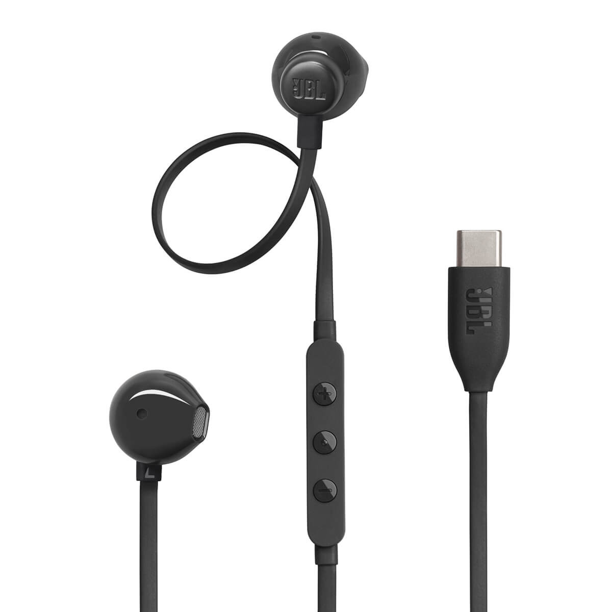 Slušalke JBL Tune 305C, In-ear, mikrofon, USB-C, črne (JBLT305CBLK)