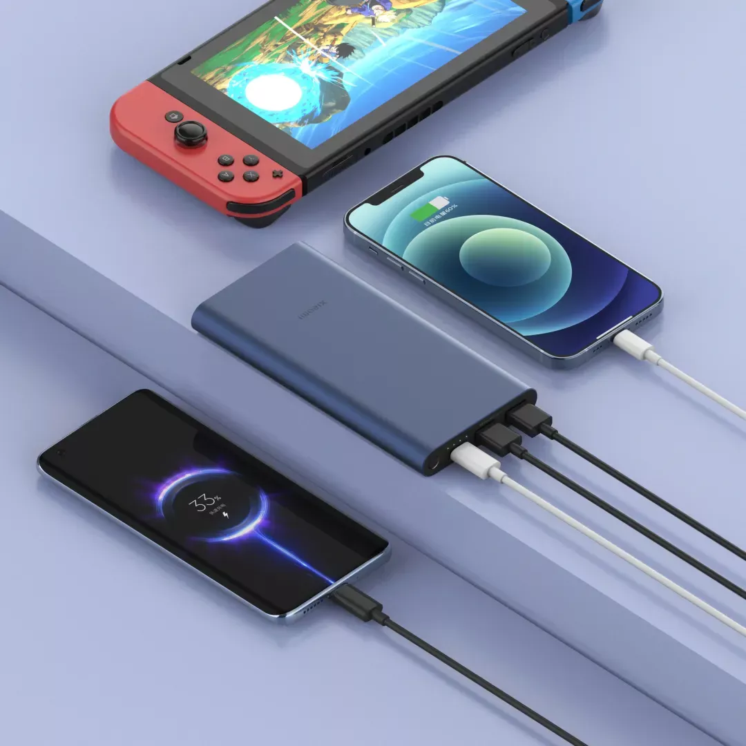 Prenosna baterija XIAOMI 22.5W, 10000mAh, USB-A, USB-C, modra