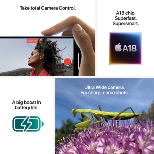 Mobilni telefon APPLE iPhone 16 256GB, 6.1", Roza (MYEG3)