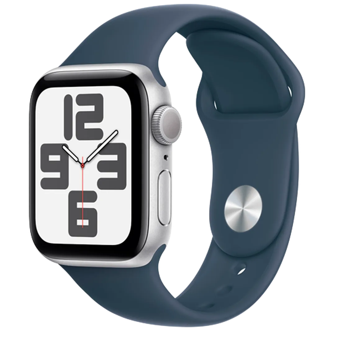 Pametni gled OS APPLE Watch SE 2023 40mm Srebrna, Modra Silikonska Traka M/L (MRE23QF/A)