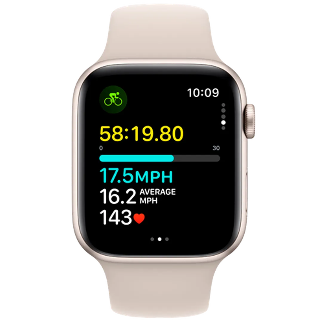 Pametna ura APPLE Watch SE 2023 44mm Zlata, Bež Silikonski Trak M/L (MRE53QF/A)