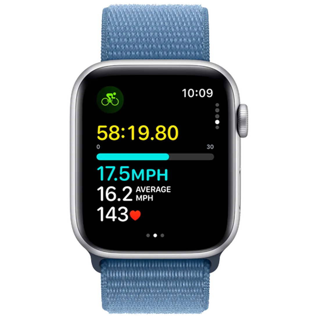 Pametni ura APPLE Watch SE 2023 44mm Srebrna, Modra Najlonska Usnjava (MREF3QF/A)