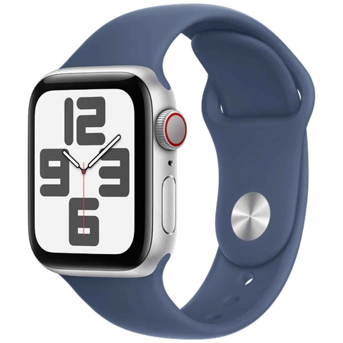 Pametni ura APPLE Watch SE 2024 4G 40mm Srebrna, Modra Silikonska Zapenjala M/L (MXGG3QF/A)