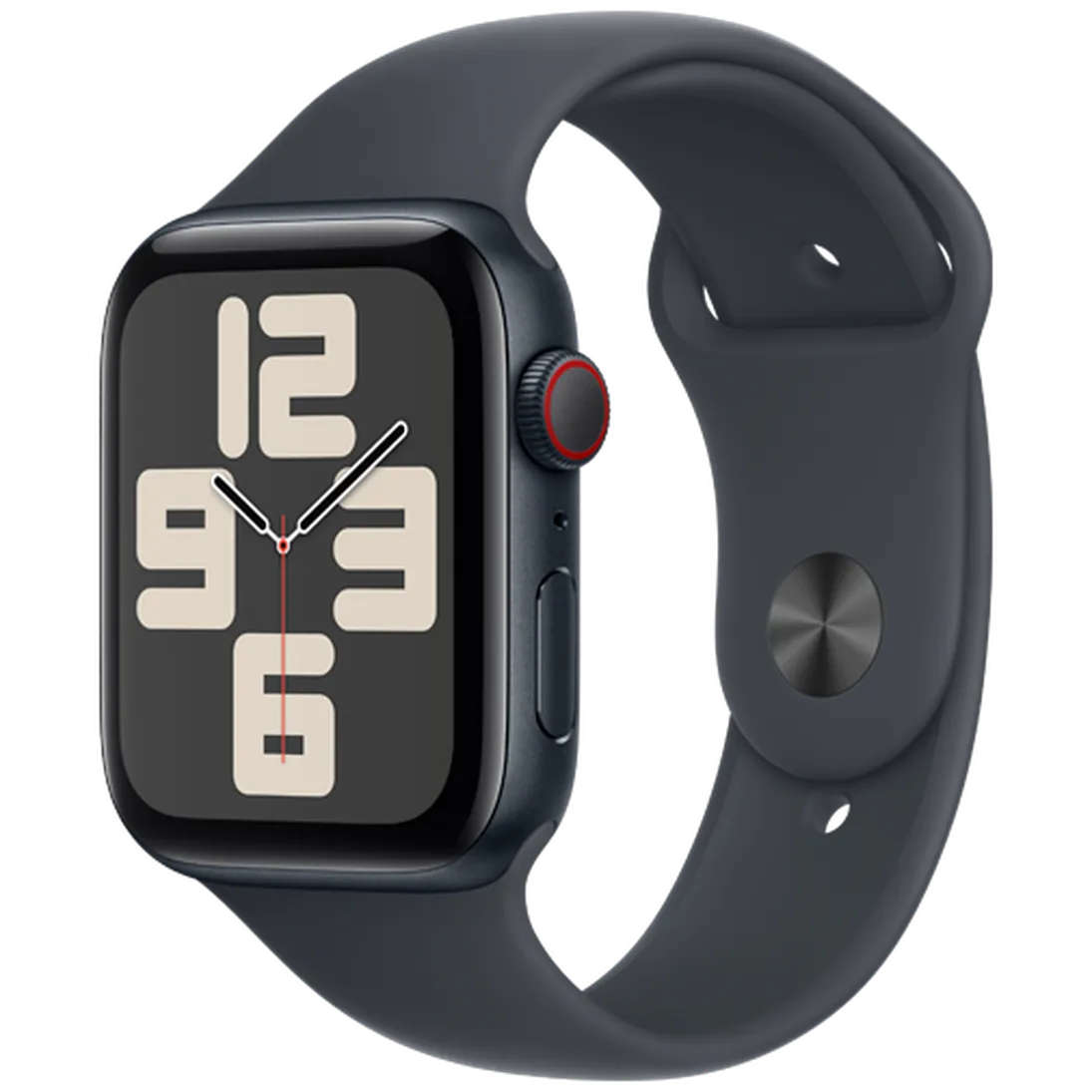 Pametni ura APPLE Watch SE 2024 4G 44mm Črna, Črn Silikonski Pas S/M (MXGL3QF/A)