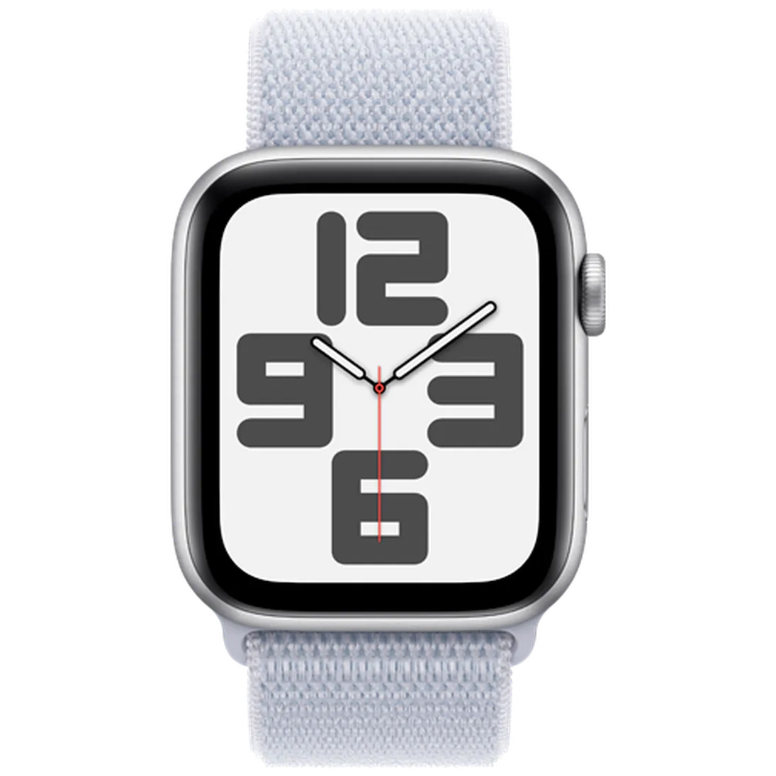 Pametni ura APPLE Watch SE 2024 4G 44mm Srebrna, Svetlo modra najlonska zapestnica (MXGR3QF/A)