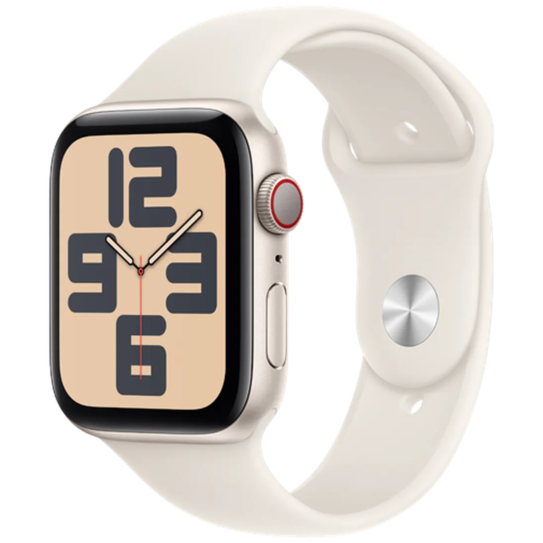 Pametni uri APPLE Watch SE 2024 4G 44mm Zlato, Bež Silikonski Trak S/M (MXGT3QF/A)