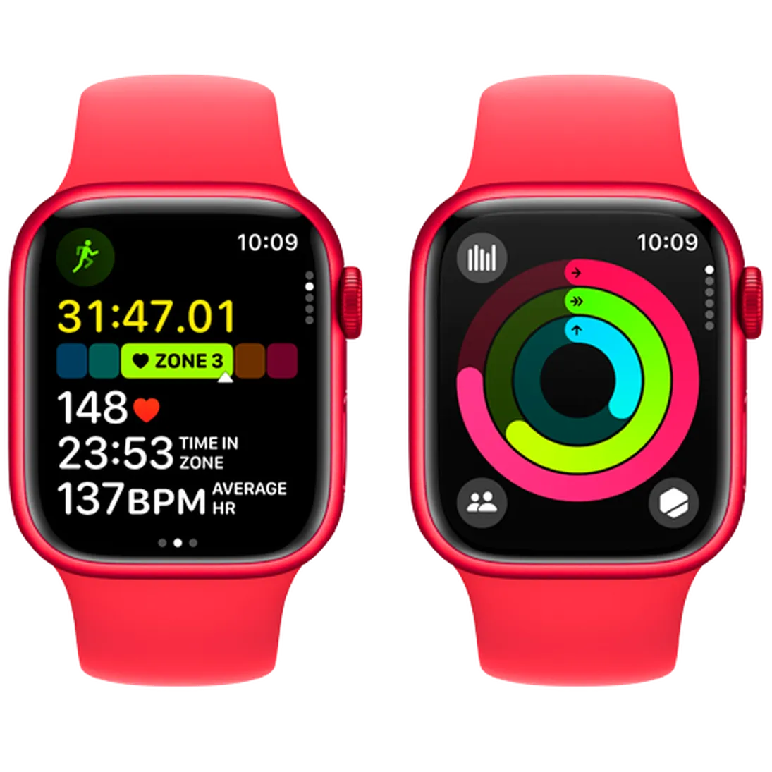 Pametni ura APPLE Watch S9 41mm Rdeča, Rdež Silikonski Pas M/L (MRXH3QF/A)