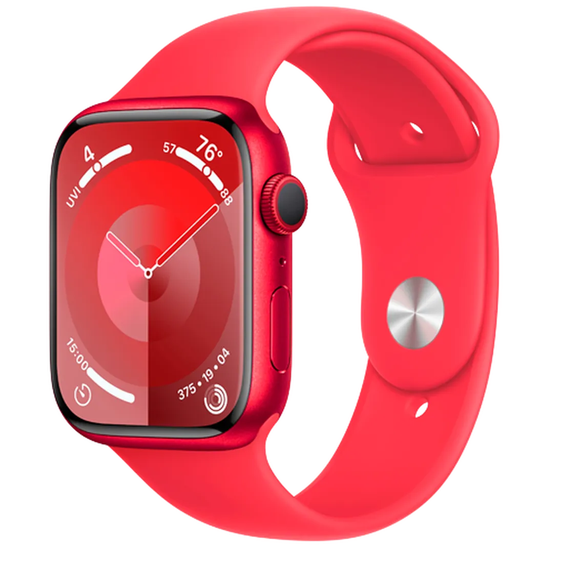 Pametni ura APPLE Watch S9 45mm Rdeča, Rdeč silikonski trak S/M (MRXJ3QF/A)
