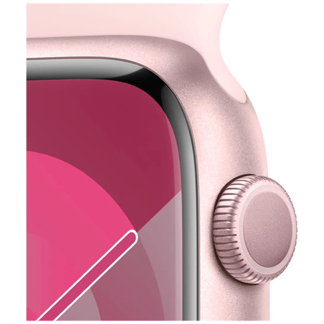 Pametni pametni ura APPLE Watch S9 45mm Roza, Roza Silikonski Trak M/L (MR9H3QF/A)