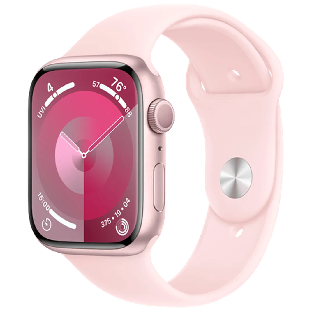 Pametni pametni ura APPLE Watch S9 45mm Roza, Roza Silikonski Trak M/L (MR9H3QF/A)