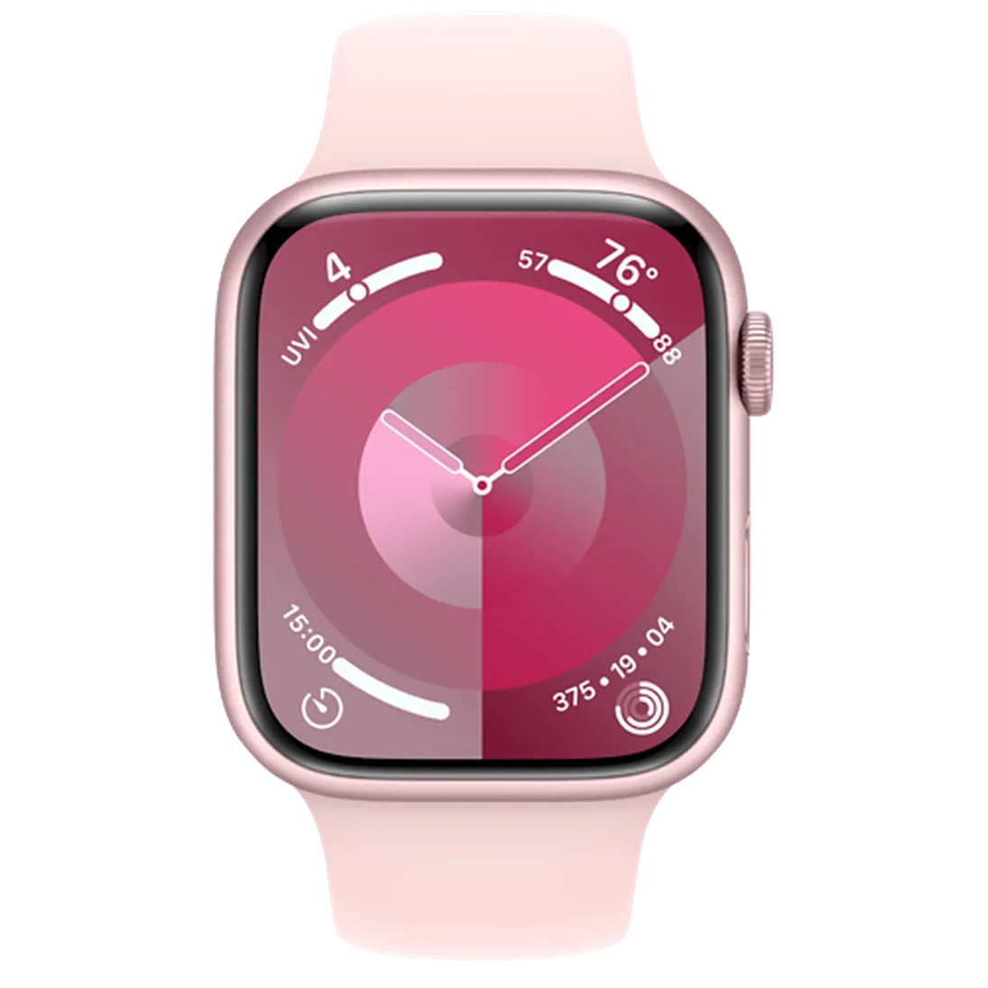 Pametni pametni ura APPLE Watch S9 45mm Roza, Roza Silikonski Trak M/L (MR9H3QF/A)