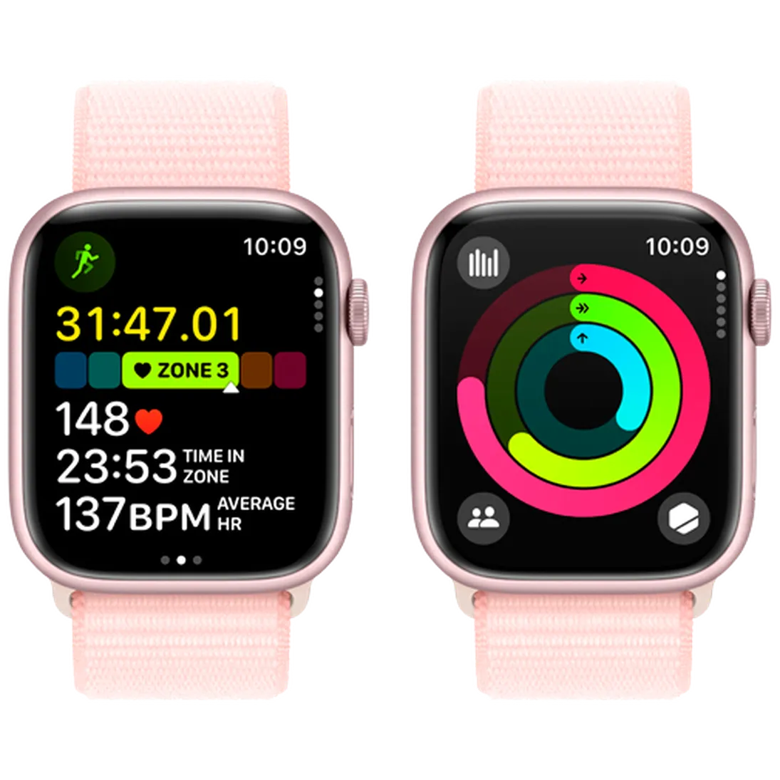 Pametni telefon APPLE Watch S9 45mm Roza, Roza Nylon Trak (MR9J3QF/A)