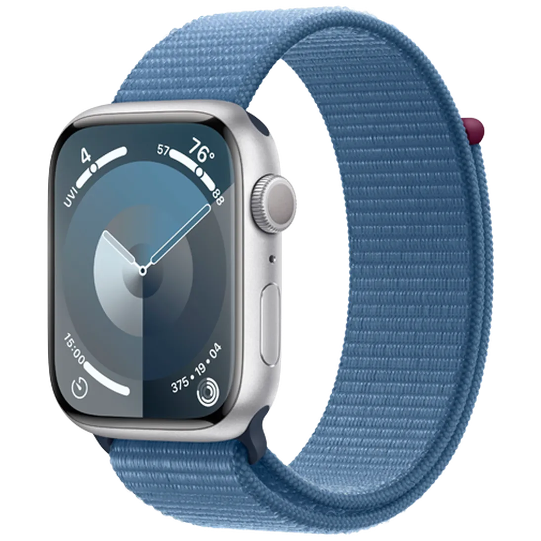 Pametni ura APPLE Watch S9 45mm Srebrna, Modra najlonska zapestnica (MR9F3QF/A)