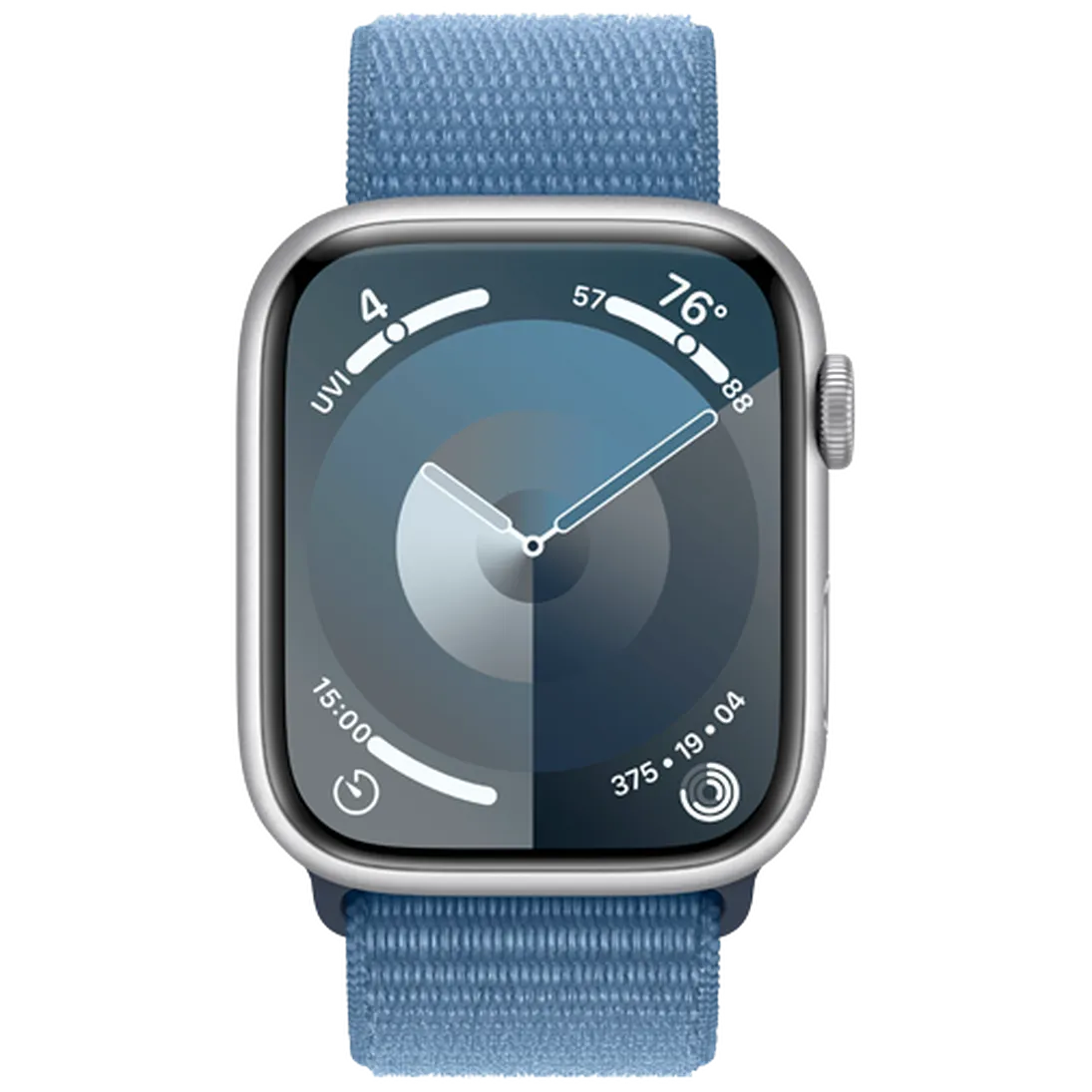 Pametni ura APPLE Watch S9 45mm Srebrna, Modra najlonska zapestnica (MR9F3QF/A)