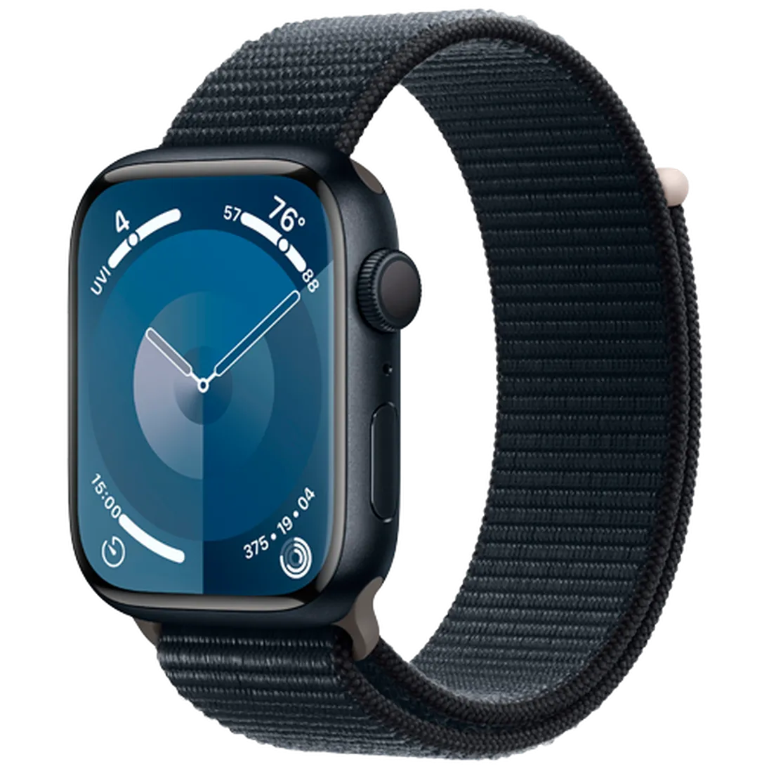 Pametni ura APPLE Watch S9 45mm Črno, Črni najlon trak (MR9C3QF/A)