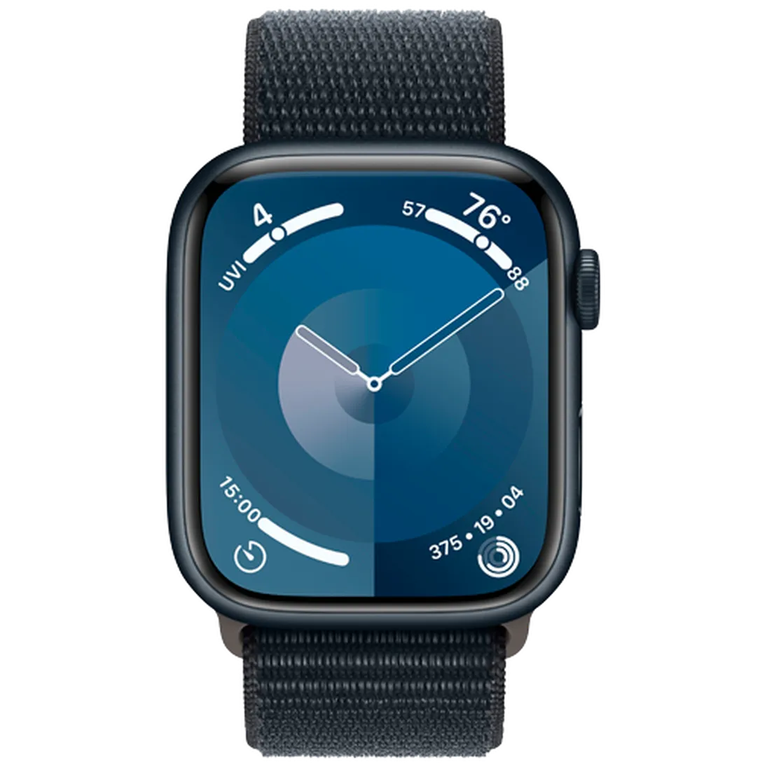 Pametni ura APPLE Watch S9 45mm Črno, Črni najlon trak (MR9C3QF/A)