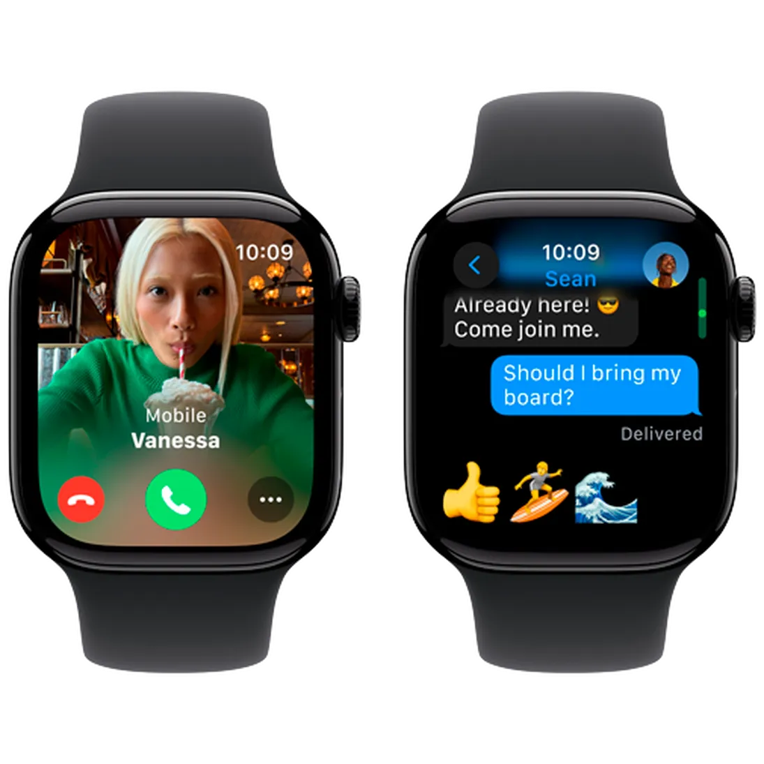 Pametni ura APPLE Watch S10 42mm Črna, Črn gumijast trak S/M (MWWE3QF/A)