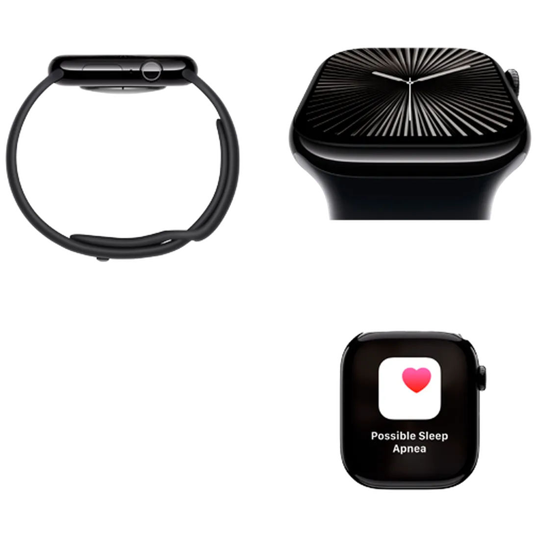 Pametni ura APPLE Watch S10 42mm Črna, Črn gumijast trak S/M (MWWE3QF/A)
