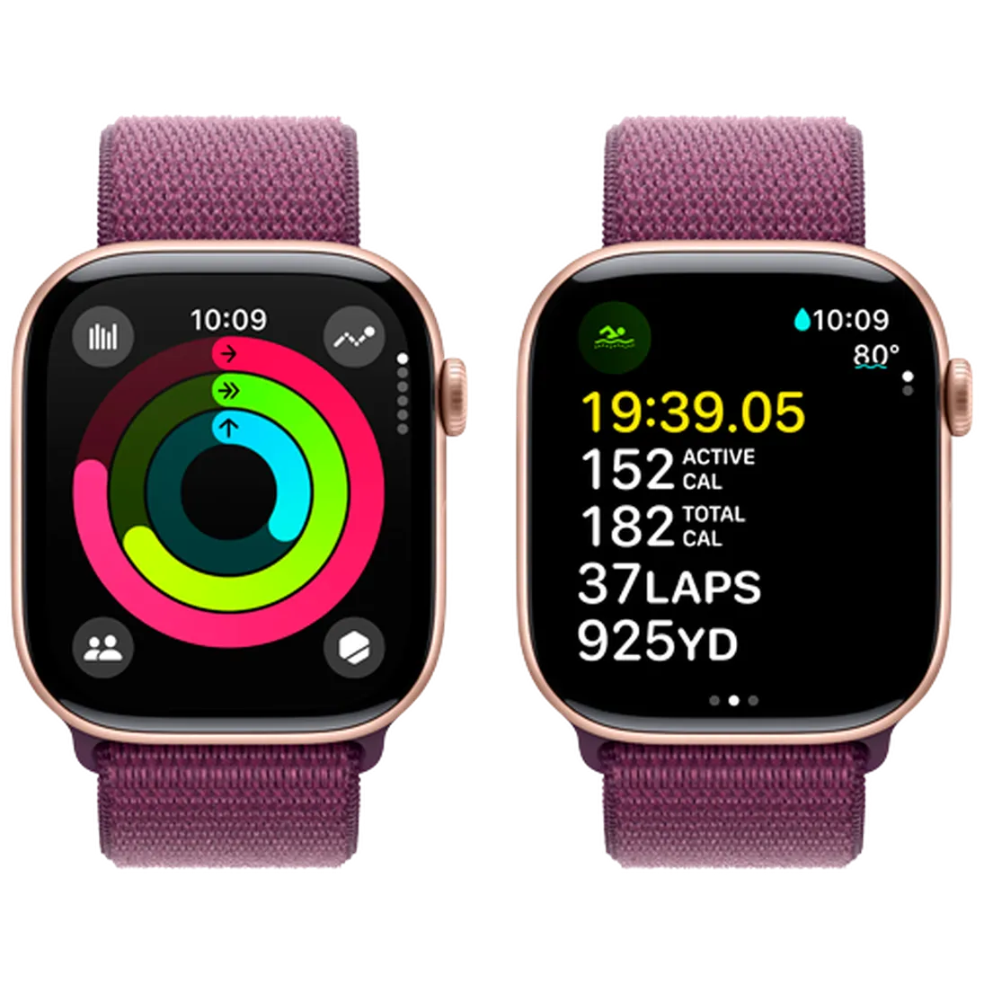 Pametni uro APPLE Watch S10 46mm Zlato, Vijolična najlon trak (MWWV3QF/A)