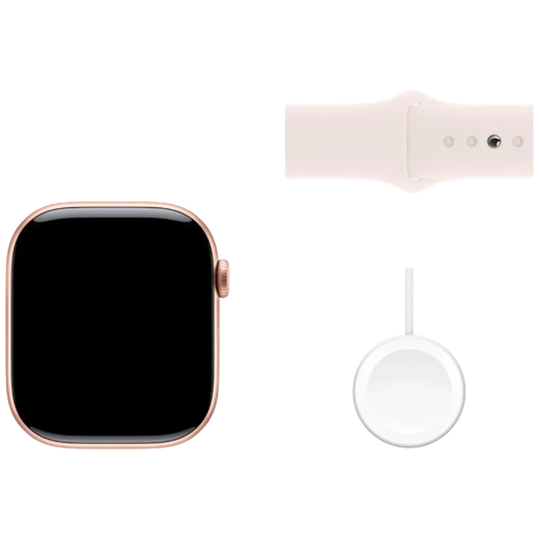 Pametni uro APPLE Watch S10 46mm Zlato, Rožnata Gumijasta Zaponka S/M (MWWT3QF/A)