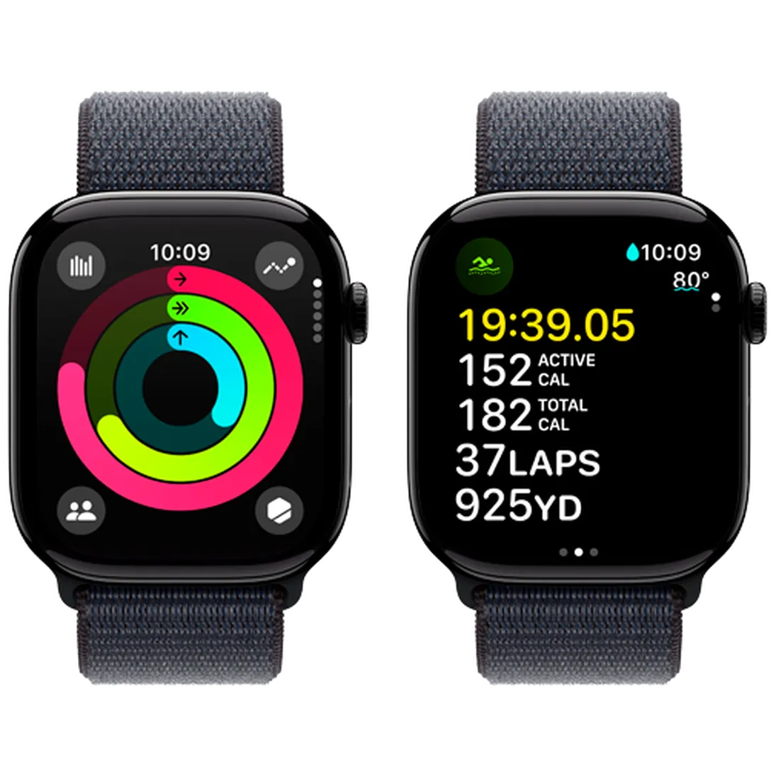 Pametni ura APPLE Watch S10 46mm Črn, črn najlonski trak (MWWR3QF/A)