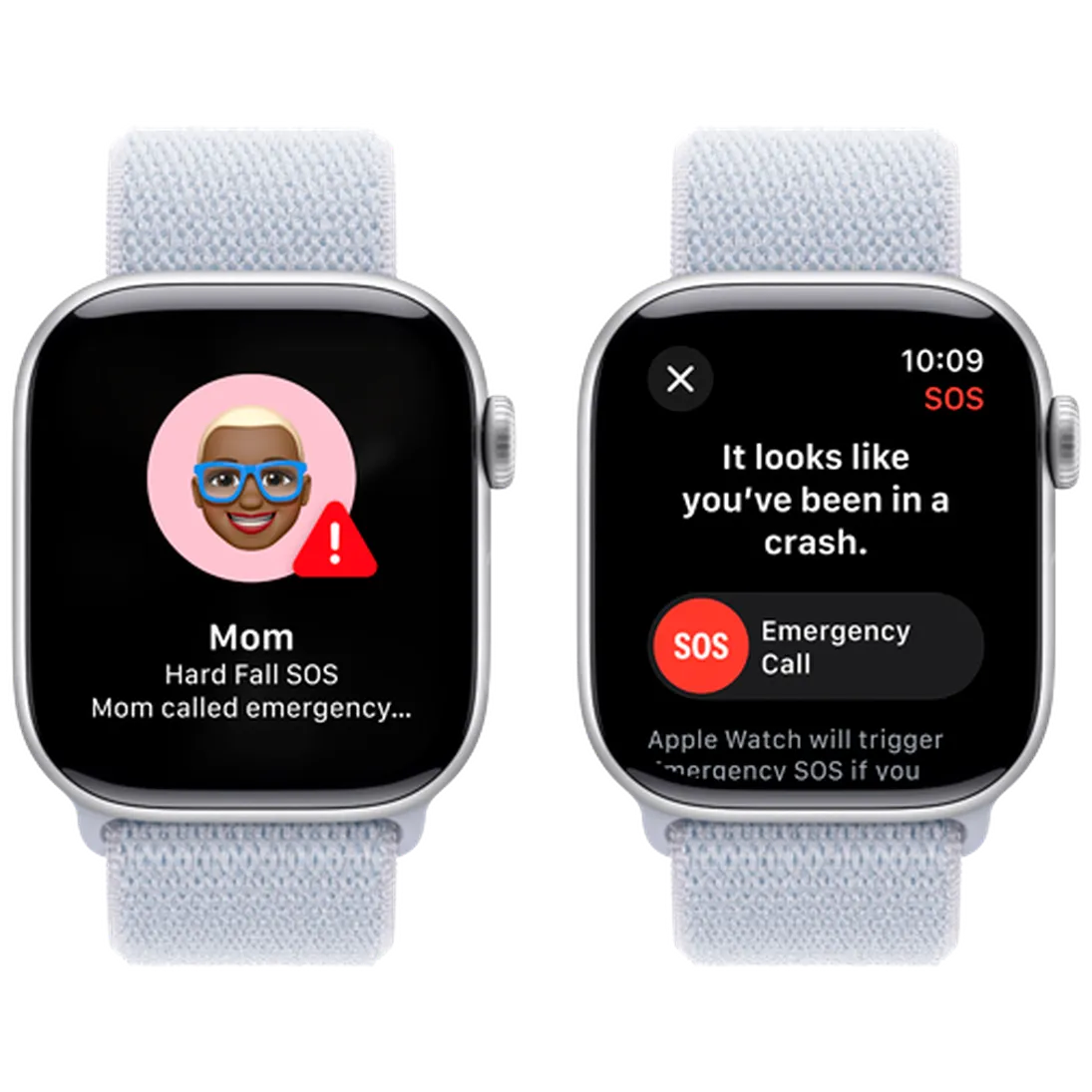 Pametni ure APPLE Watch S10 4G 42mm Srebrna, Svetlo Modra Nylon Trak (MWX53QF/A)