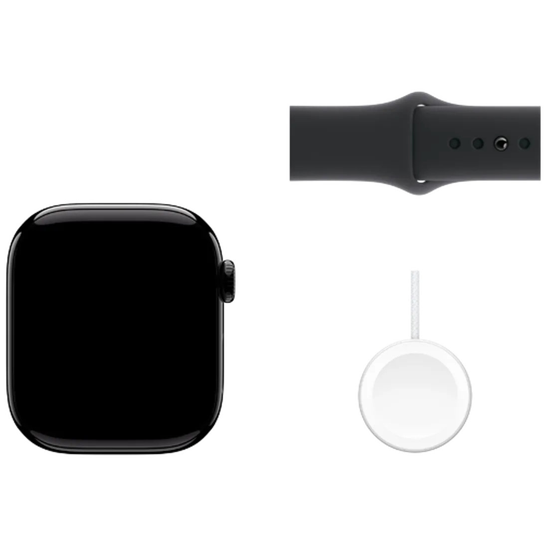 Pametni ura APPLE Watch S10 4G 42mm Črna, Črn gumijast trak S/M (MWX63QF/A)