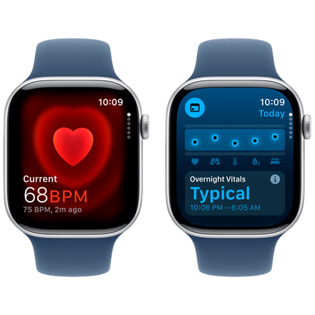 Pametni ura APPLE Watch S10 4G 42mm Srebrna, Modra gumijasta zapestnica M/L (MWX43QF/A)