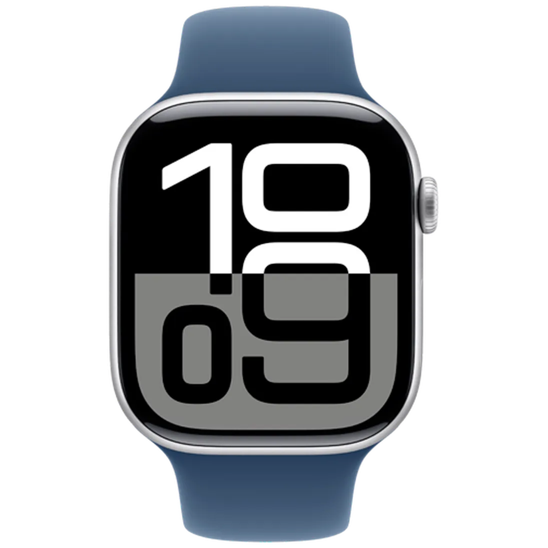 Pametni ura APPLE Watch S10 4G 42mm Srebrna, Modra gumijasta zapestnica M/L (MWX43QF/A)