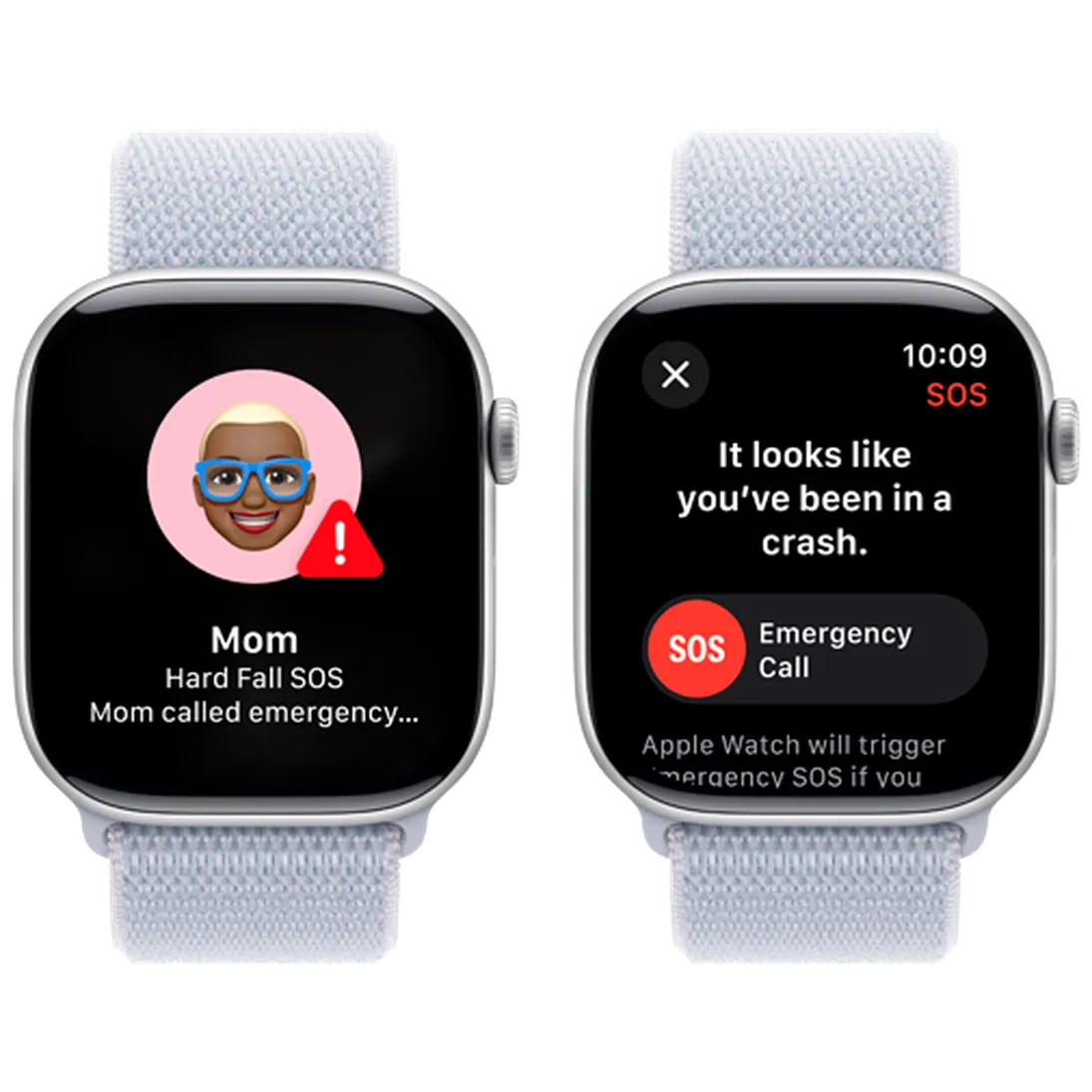 Pametni ura APPLE Watch S10 4G 46mm Srebro, Svetlo modra najlonska zapestnica (MWY23QF/A)