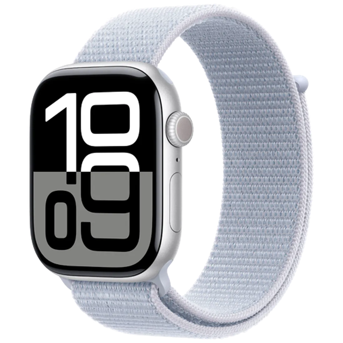 Pametni ura APPLE Watch S10 4G 46mm Srebro, Svetlo modra najlonska zapestnica (MWY23QF/A)