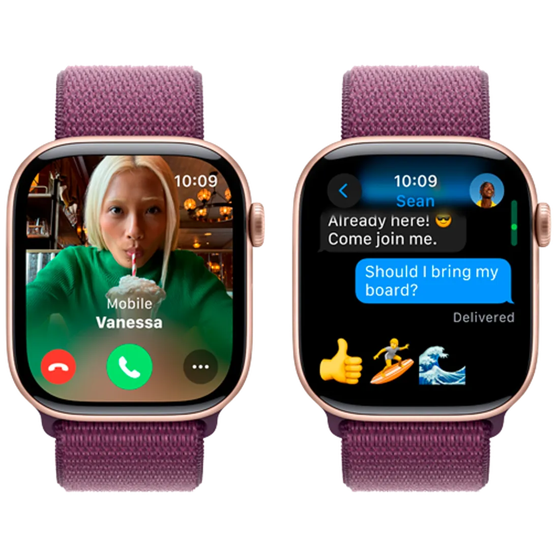 Pametni uri APPLE Watch S10 4G 46mm Zlato, Purpurna Najlonska naramnica (MWY83QF/A)