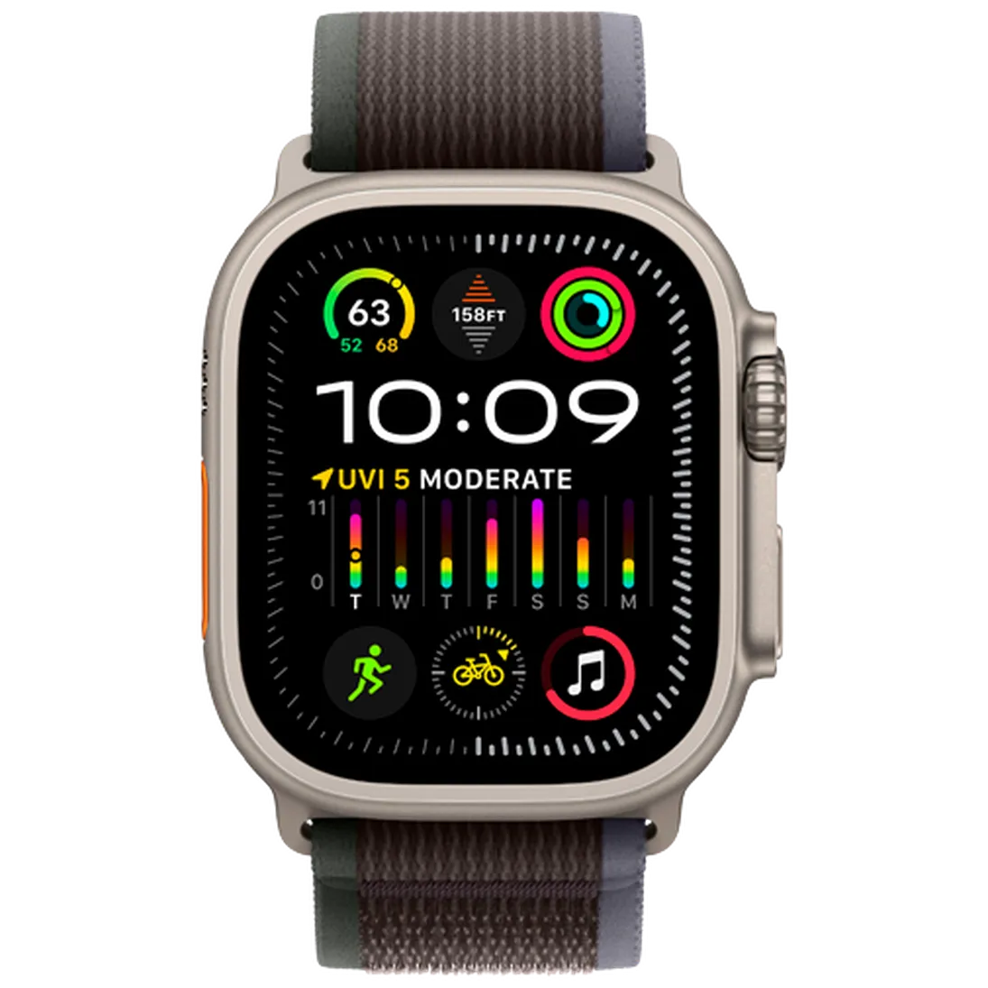 Pametni ura APPLE Watch Ultra 2, Črni tkaninski trak S/M (MRF53NF/A)