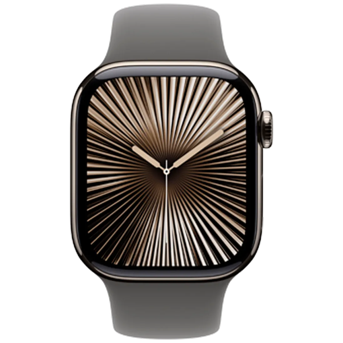Pametni uri APPLE Watch S10 4G 42mm Naravni titan, Sivi gumijasti trak M/L (MWXE3QF/A)