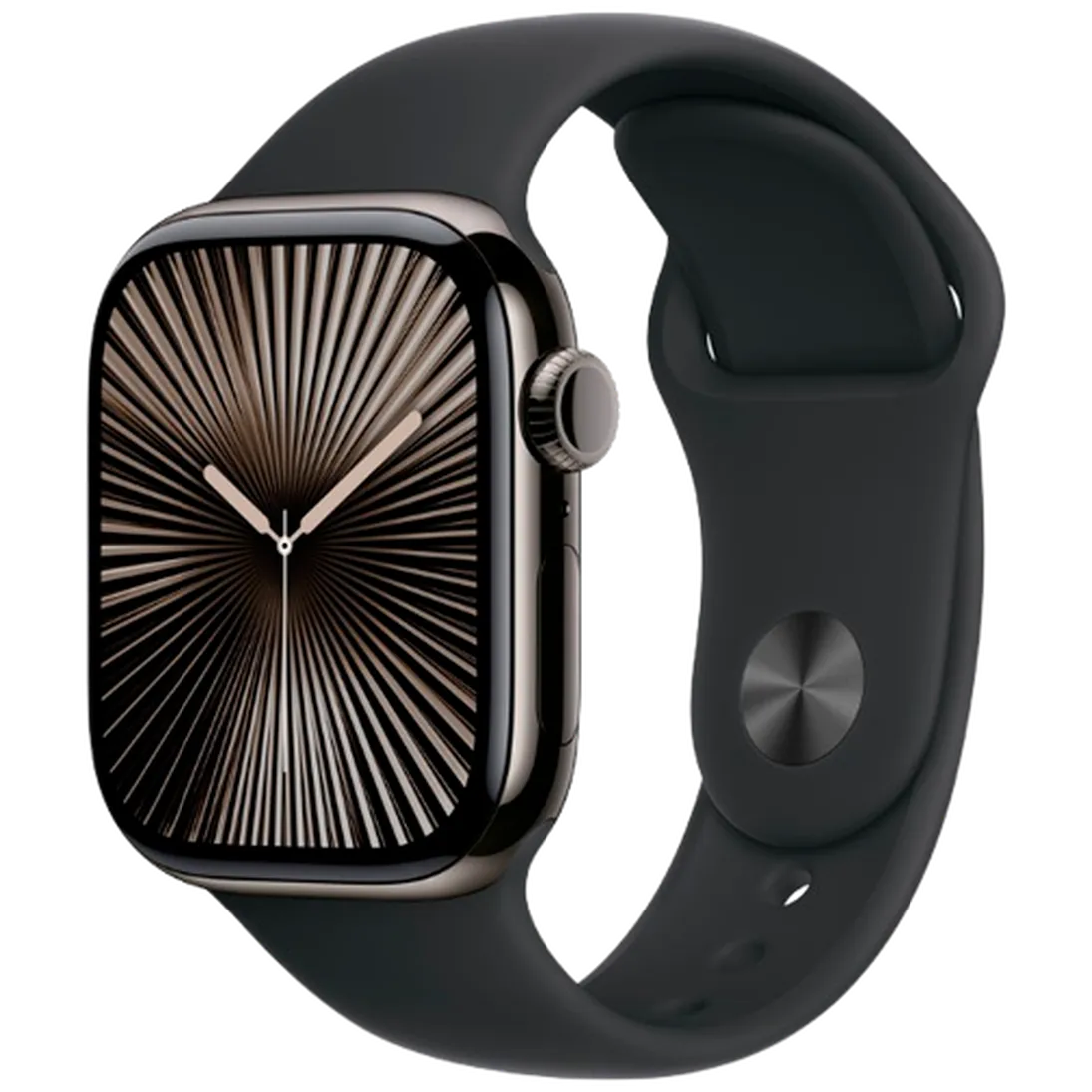 Pametni ura APPLE Watch S10 4G 42mm Grafit Titan, Črna Gumijasta Zaponka S/M (MWXG3QF/A)