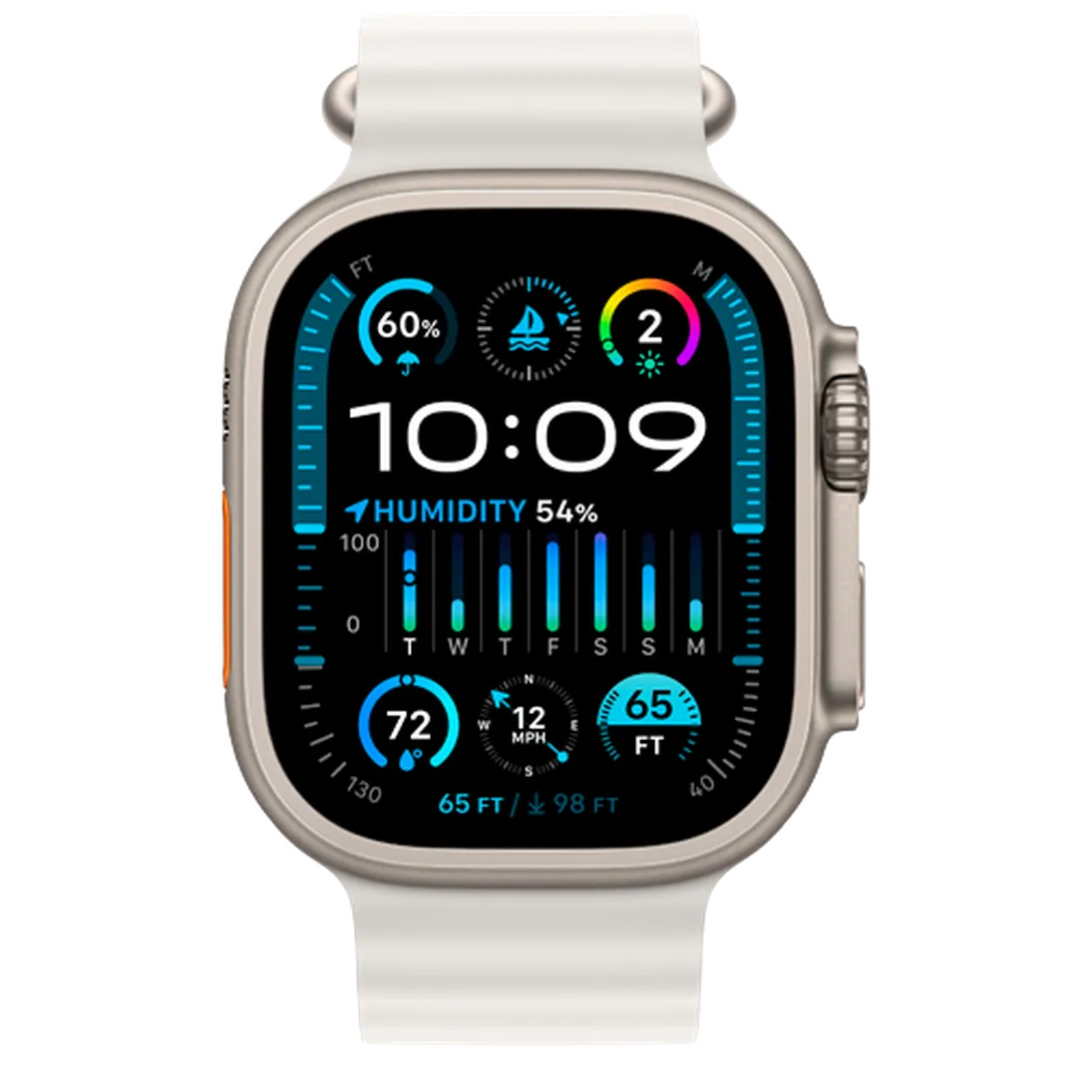 Pametni ura APPLE Watch Ultra 2, Bel gumijast trak (MREJ3NF/A)