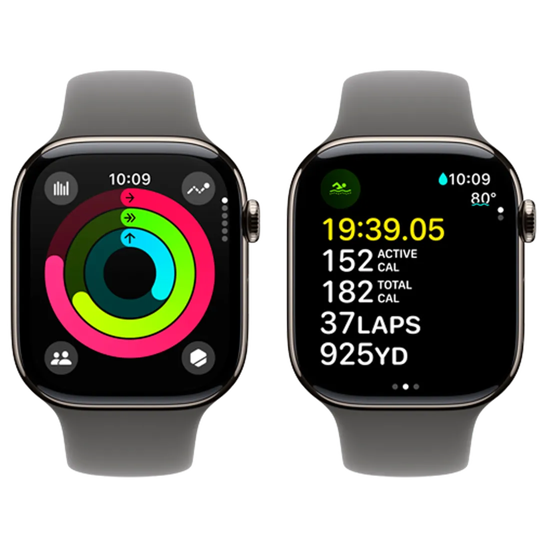 Pametni watch APPLE Watch S10 4G 46mm Naravna Titan, Siva Guma Zaponka S/M (MWY93QF/A)