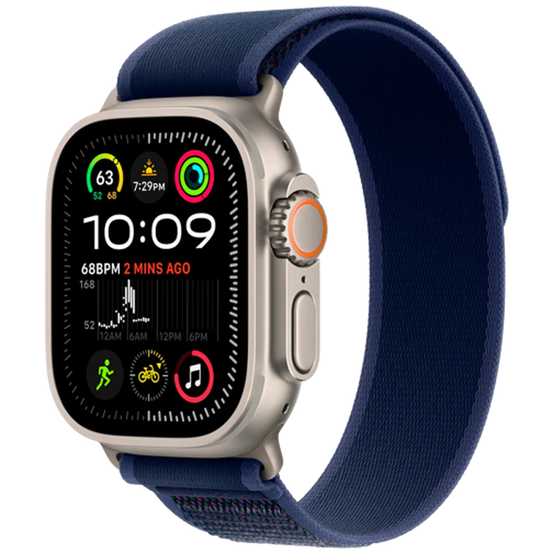 Pametni ura APPLE Watch Ultra 2 Titanium, Modra Tkanina Pas M/L (MX4L3NF/A)