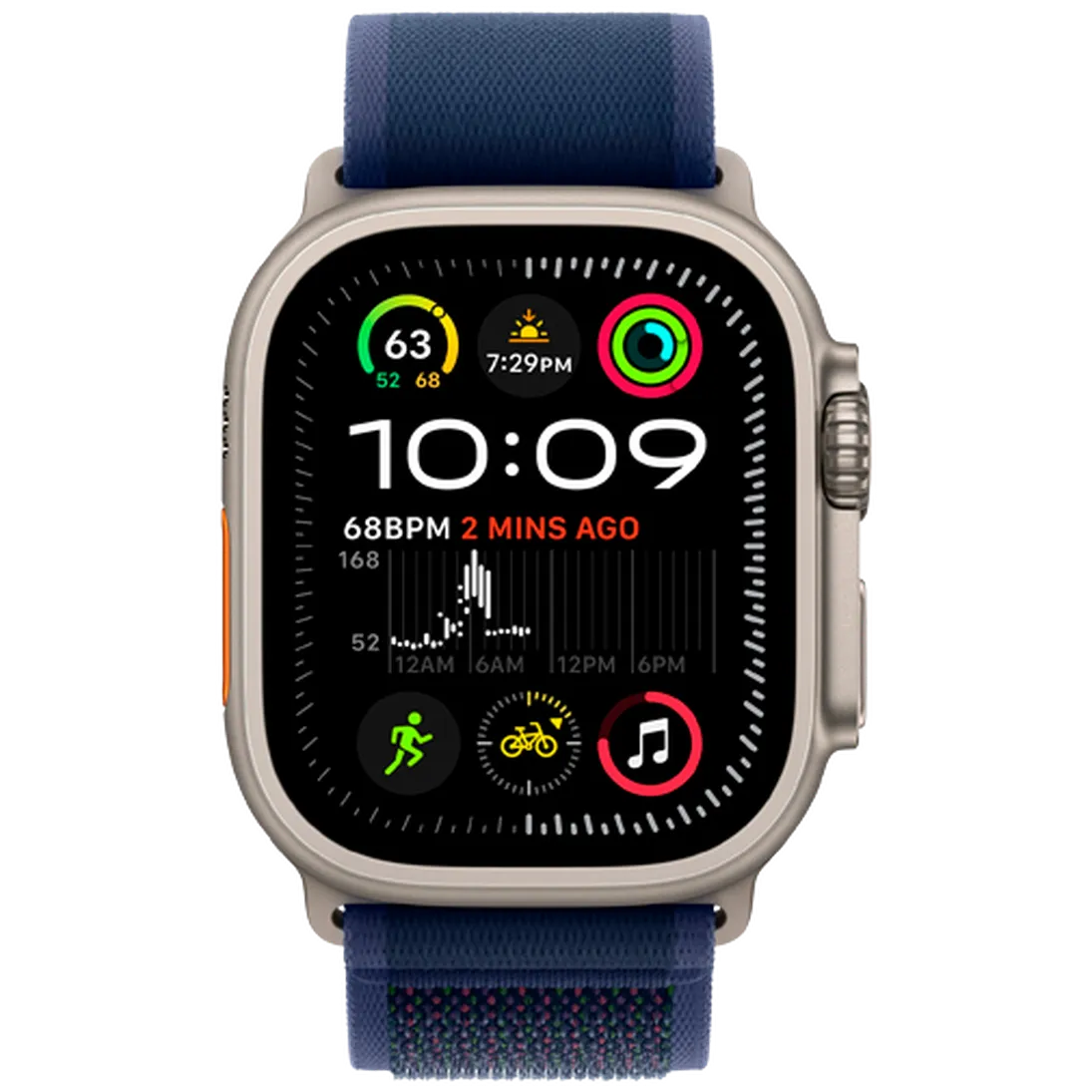 Pametni ura APPLE Watch Ultra 2 Titanium, Modra Tkanina Pas M/L (MX4L3NF/A)