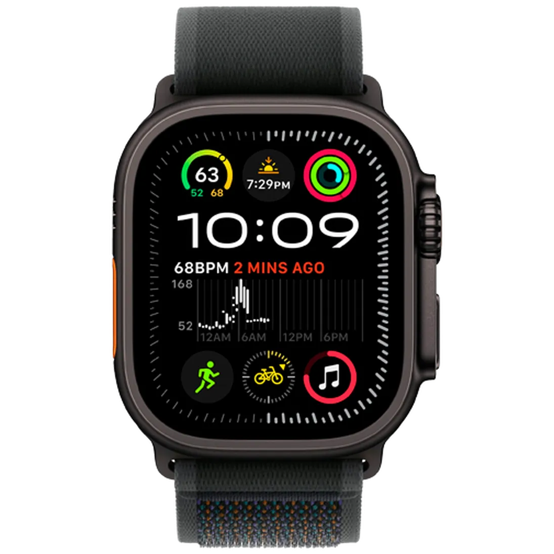 Pametni ura APPLE Watch Ultra 2 Črna, Črni tekstilni trak M/L (MX4V3NF/A)