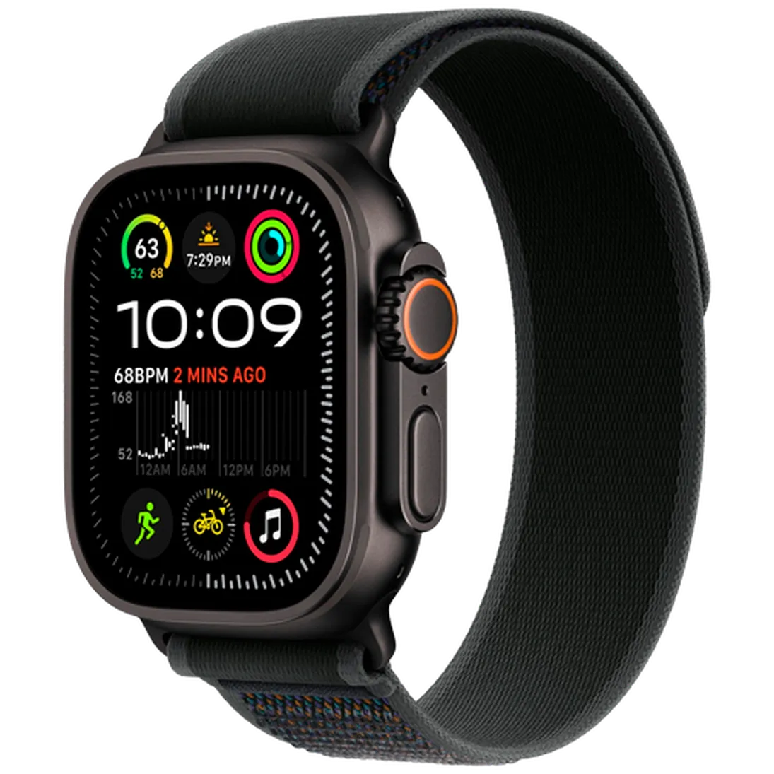 Pametni ura APPLE Watch Ultra 2 Črna, Črni tekstilni trak M/L (MX4V3NF/A)