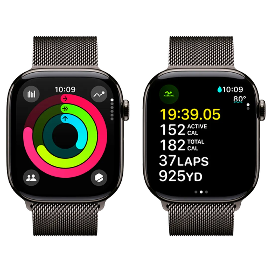 Pametni ura APPLE Watch S10 4G 46mm Slate Titanium, Sivi Milanese Trak S/M (MC7R4QF/A)