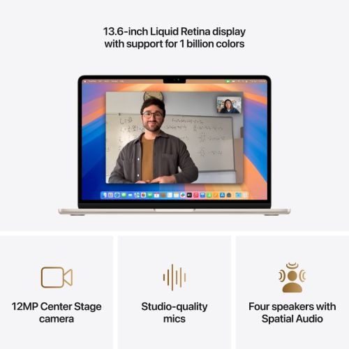 Prenosnik APPLE MacBook Air (2025) 13.6", M4, 10C/8G, 16/256GB, Starlight, IT KB (MW0Y3)