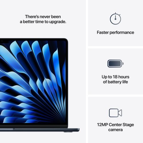 Laptop APPLE MacBook Air (2025) 15.3", M4, 10C/10G, 16/512GB, Midnight, IT KB (MW1M3)